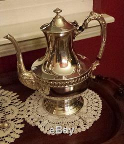 Antique Sheridan Silver on Copper Coffee Pot and SAMOVAR Urn (2) Coffee, Tea Pot