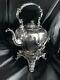 Antique Silver On Copper Large Tea Kettle With Stand Very Large Pumpkin Shape