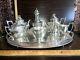 Antique Silver On Copper Tea Coffee Set With Tray