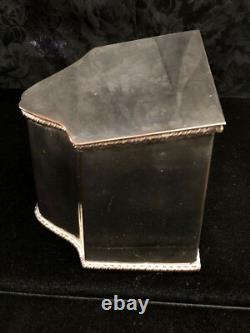Antique Silver Plate British Slant Tea Caddy Box