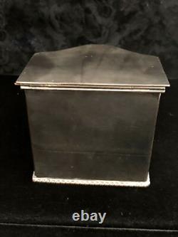 Antique Silver Plate British Slant Tea Caddy Box
