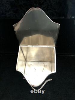 Antique Silver Plate British Slant Tea Caddy Box