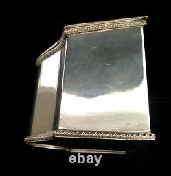 Antique Silver Plate British Slant Tea Caddy Box
