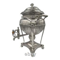 Antique Silver Plate Coffee Tea Water Samovar Urn Paw Feet Monogrammed HL