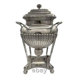 Antique Silver Plate Coffee Tea Water Samovar Urn Paw Feet Monogrammed HL