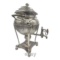 Antique Silver Plate Coffee Tea Water Samovar Urn Paw Feet Monogrammed HL