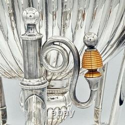 Antique Silver Plate Coffee Tea Water Samovar Urn Paw Feet Monogrammed HL