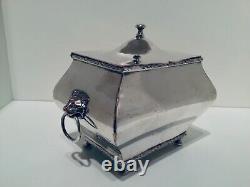 Antique Silver Plate (EPNS) Bombe Tea Caddy Box