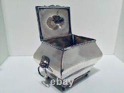 Antique Silver Plate (EPNS) Bombe Tea Caddy Box