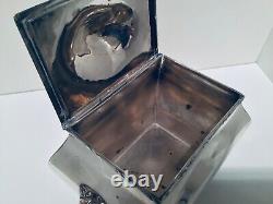 Antique Silver Plate (EPNS) Bombe Tea Caddy Box