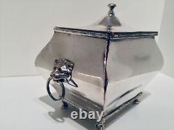 Antique Silver Plate (EPNS) Bombe Tea Caddy Box