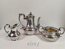 Antique Silver Plate Elkington & Co Etched Tea Pot Coffee Set