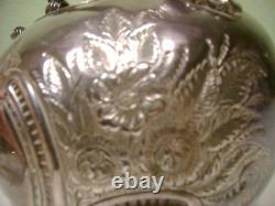 Antique Silver Plate Elkington & Co Tea Pot Kettle No Stand Engraving, Wood Hand