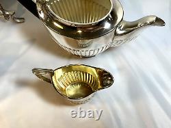 Antique Silver Plate Elkington & Co Tea Set Victorian creamer sugar gold wash