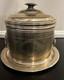 Antique Silver Plate Etched Floral Biscuit Box Barrel Tea Caddy 19th Century