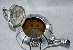 Antique Silver Plate Melon Tea Pot