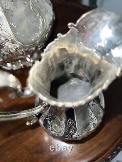 Antique Silver Plate(Plated) Martin & Hall English Victorian Tea Service set