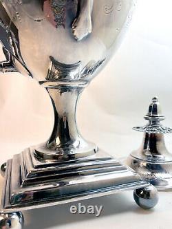 Antique Silver Plate Samovar Hot Water Coffee Tea Urn Victorian Edwardian EUC