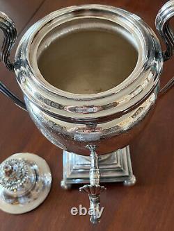 Antique Silver Plate Samovar Hot Water Coffee Tea Urn Victorian Edwardian EUC