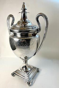 Antique Silver Plate Samovar Hot Water Coffee Tea Urn Victorian Edwardian EUC