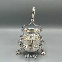 Antique Silver Plate Sugar Bowl Cream Jug on Stand Tea Set Art Deco c1930 Yeoman