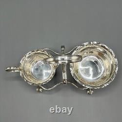 Antique Silver Plate Sugar Bowl Cream Jug on Stand Tea Set Art Deco c1930 Yeoman