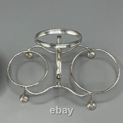 Antique Silver Plate Sugar Bowl Cream Jug on Stand Tea Set Art Deco c1930 Yeoman