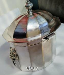 Antique Silver Plate Tea Caddy Biscuit Barrel From Claridge Hotel