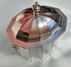 Antique Silver Plate Tea Caddy Biscuit Barrel From Claridge Hotel