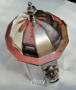 Antique Silver Plate Tea Caddy Biscuit Barrel From Claridge Hotel