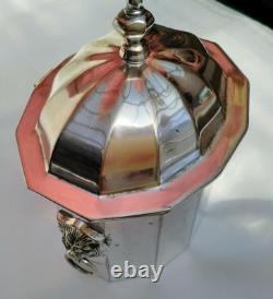 Antique Silver Plate Tea Caddy Biscuit Barrel From Claridge Hotel