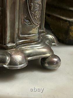 Antique Silver Plate Tea Caddy Ornately decorated Repousse Roses