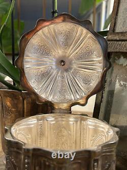 Antique Silver Plate Tea Caddy Ornately decorated Repousse Roses