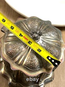 Antique Silver Plate Tea Caddy Ornately decorated Repousse Roses