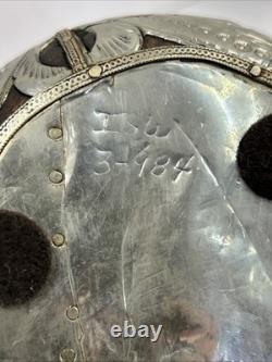 Antique Silver Plate Tea Caddy Wood Covered With Silver  Hammered Thin Foil