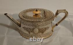 Antique Silver Plate Tea Pot Georgian Design 19th C