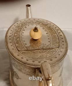 Antique Silver Plate Tea Pot Georgian Design 19th C