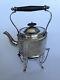 Antique Silver Plate Tea Pot With Detachable Heating Burner