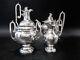 Antique Silver Plate Tea Set Knights Head Finial Greek Revival