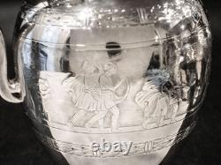 Antique Silver Plate Tea Set Knights Head Finial Greek Revival