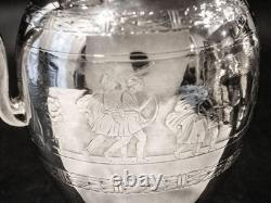 Antique Silver Plate Tea Set Knights Head Finial Greek Revival
