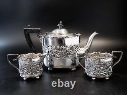 Antique Silver Plate Tea Set Repousse Cherub James Deakin