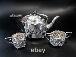 Antique Silver Plate Tea Set Repousse Cherub James Deakin