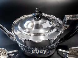 Antique Silver Plate Tea Set Repousse Cherub James Deakin