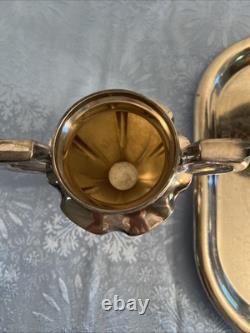Antique Silver Plate Tea Set / Service By Wallace Bros Silver Co, Monogrammed