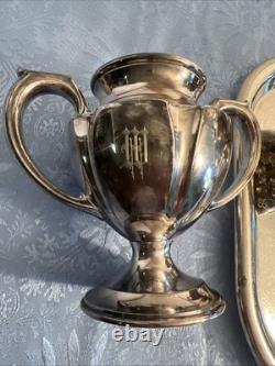 Antique Silver Plate Tea Set / Service By Wallace Bros Silver Co, Monogrammed