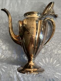 Antique Silver Plate Tea Set / Service By Wallace Bros Silver Co, Monogrammed
