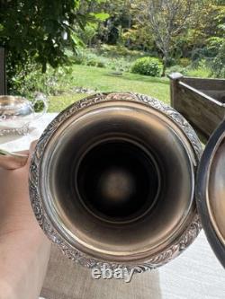 Antique Silver Plate Tea Set Service & Tray Beverly Manor Wilcox IS 5 Pieces