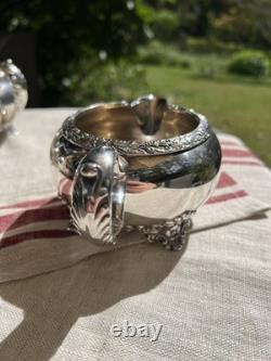 Antique Silver Plate Tea Set Service & Tray Beverly Manor Wilcox IS 5 Pieces