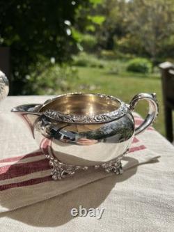 Antique Silver Plate Tea Set Service & Tray Beverly Manor Wilcox IS 5 Pieces